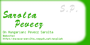 sarolta pevecz business card